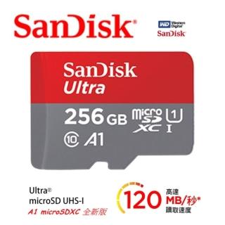 【SanDisk 晟碟】全新升級版 Ultra microSDXC UHS-I A1 256GB 記憶卡(120MB/s 原廠10年保固)