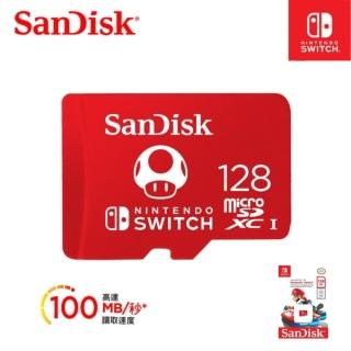 【SanDisk 晟碟】128G [Nintendo SWITCH] microSDXC U3 任天堂 專用記憶卡(100MB/s 原廠永久保固)