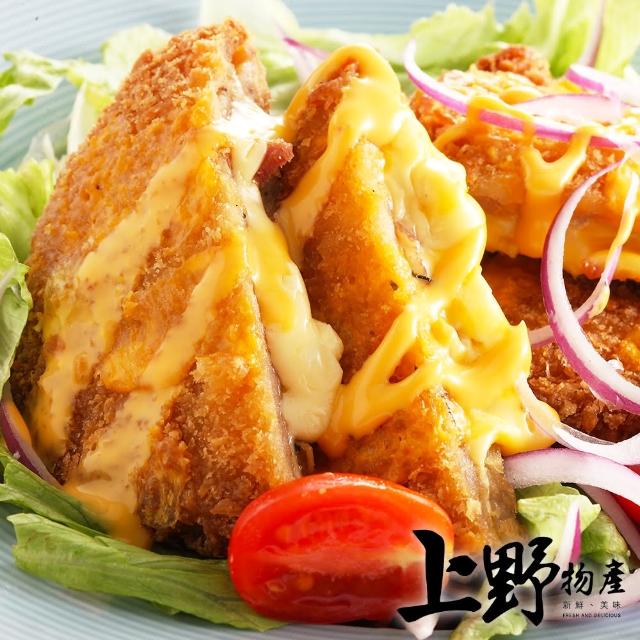 【上野物產】新宿東口發源 熔岩起司裹粉豬排x3包(800g/10片/包)