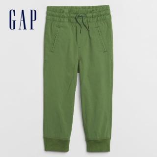 【GAP】男幼童 簡約鬆緊休閒長褲(694737-綠色)