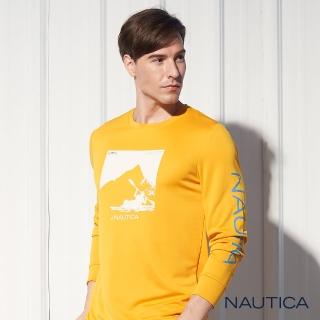 【NAUTICA】大色塊圖騰LOGO長袖T恤(黃色)