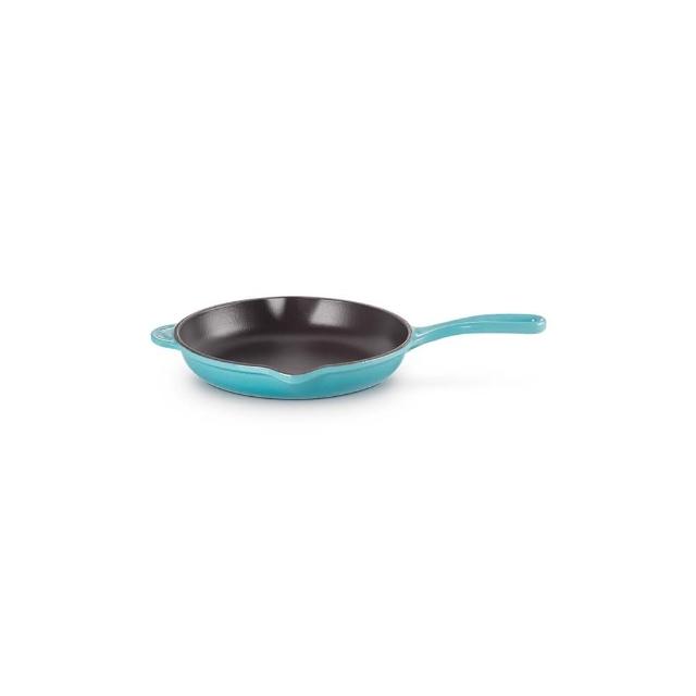 Le Creuset】琺瑯鑄鐵鍋單柄圓煎盤20cm(加勒比海藍) - momo購物網