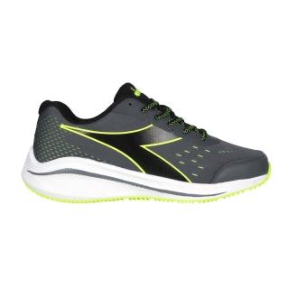 【DIADORA】男專業輕量慢跑鞋-E寬楦-路跑 運動 灰黑螢光綠(DA71172)
