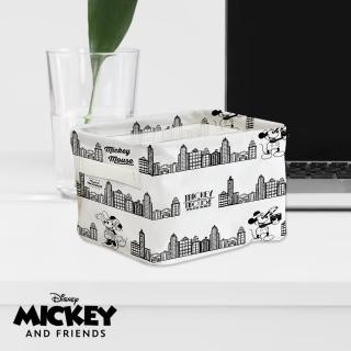 【收納王妃】[迪士尼]米奇系列花布收納桶 百老匯方形 中款 正版授權(20x15x13cm)