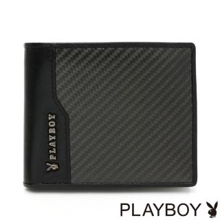 【PLAYBOY】上翻短夾 Urban系列(黑色)