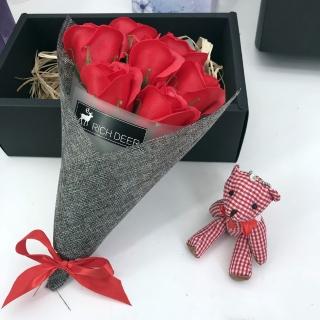 超可愛小熊永生花花束1組(派對 送禮 告白氣球 告白派對)