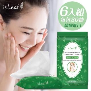 【isLeaf】韓國植萃調理淨化卸妝棉30抽x6入組(彩妝.老廢角質)