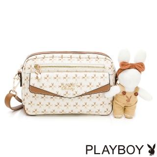 【PLAYBOY】斜背包 四季兔的午茶時光系列(米白色)