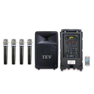 【TEV】四頻無線移動式擴音機 含4手握麥克風 CD/USB/SD/BT/280W(TA-780 CD-4)