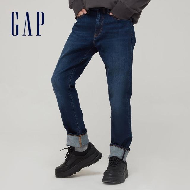 GAP【GAP】男裝 時尚中腰修身款牛仔褲(686843-水洗靛藍)