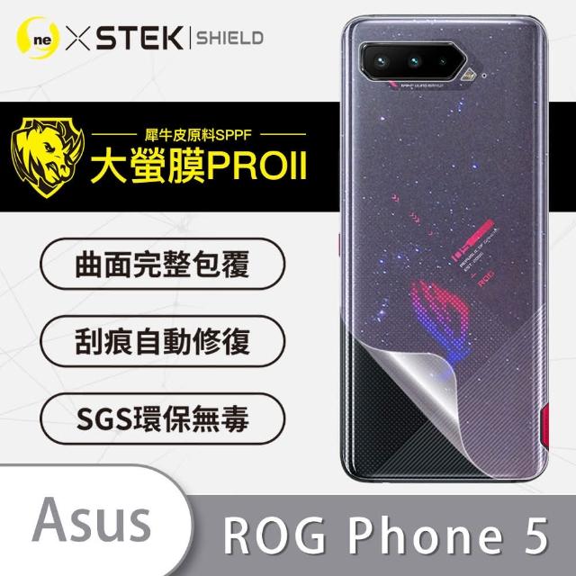 【o-one大螢膜PRO】ASUS ROG PHONE 5 滿版全膠手機背面保護貼(SGS環保無毒 超跑頂級犀牛皮 台灣製)