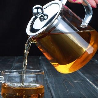 【RELEA 物生物-買一送一】550ml 幾何耐熱玻璃泡茶壺(附不鏽鋼濾茶器)