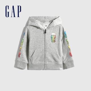 【GAP】男幼童 Gap x Marvel 漫威系列印花連帽外套(742554-石楠灰)