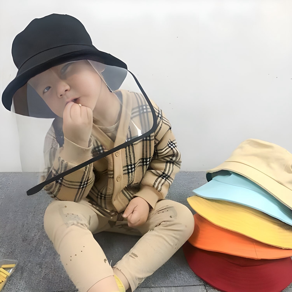 【Kori Deer 可莉鹿】可拆卸純色嬰兒童防疫防飛沫帽漁夫帽(男女童寶寶帽防曬盆帽遮陽帽)