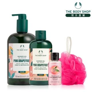 【THE BODY SHOP 美體小舖】葡萄柚活力果香沐浴組(粉紅葡萄柚活力沐浴膠750ML+250ML)