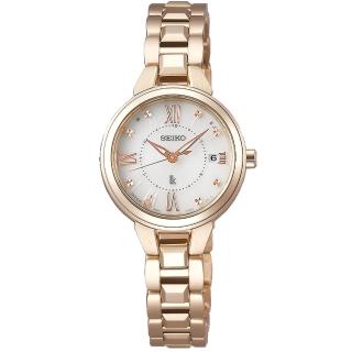 【SEIKO 精工】LUKIA 太陽能萬年曆電波校時女錶-26mm(1B22-0CP0G/SSVW148J)