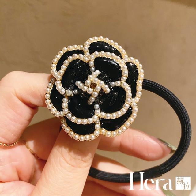 【HERA 赫拉】ll現貨ll經典小香風大山茶花珍珠韓版髮圈-2色#H100401D(髮飾 髮圈)