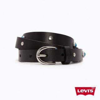 【LEVIS】女款 真皮皮帶 / 質感水藍鉚釘點綴 熱賣單品