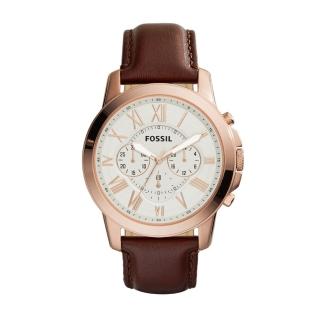 【FOSSIL】三眼計時復刻計時腕錶-玫塊金(FS4991IE)