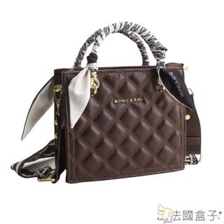 【法國盒子】自信菱格絲巾側肩包(共五色)