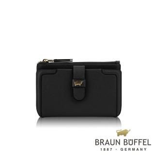 【BRAUN BUFFEL 德國小金牛】台灣總代理 SUPERSTAR-C 拉鍊卡夾-黑色(BF674-163-BK)