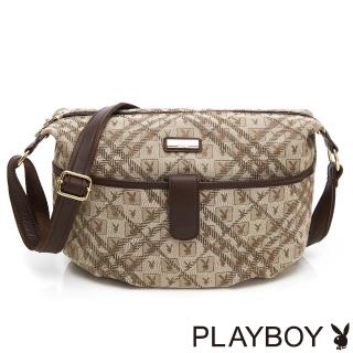 【PLAYBOY】斜背包 方塊兔系列(咖色)