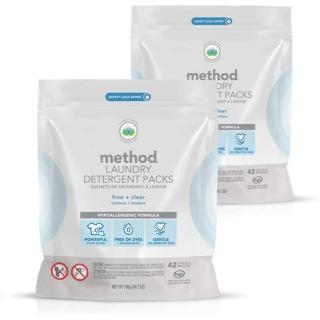 【method 美則】4倍濃縮洗衣膠囊/洗衣球(無香料42顆入x2包共84顆)