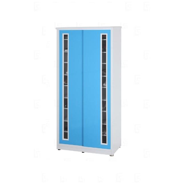 【艾蜜莉的家】2.7尺塑鋼壓克力推門鞋櫃