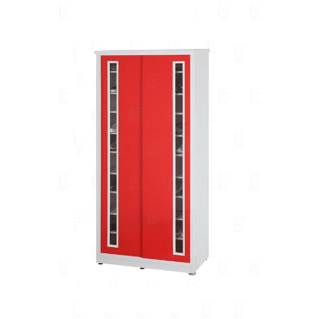 【艾蜜莉的家】2.7尺塑鋼壓克力推門鞋櫃