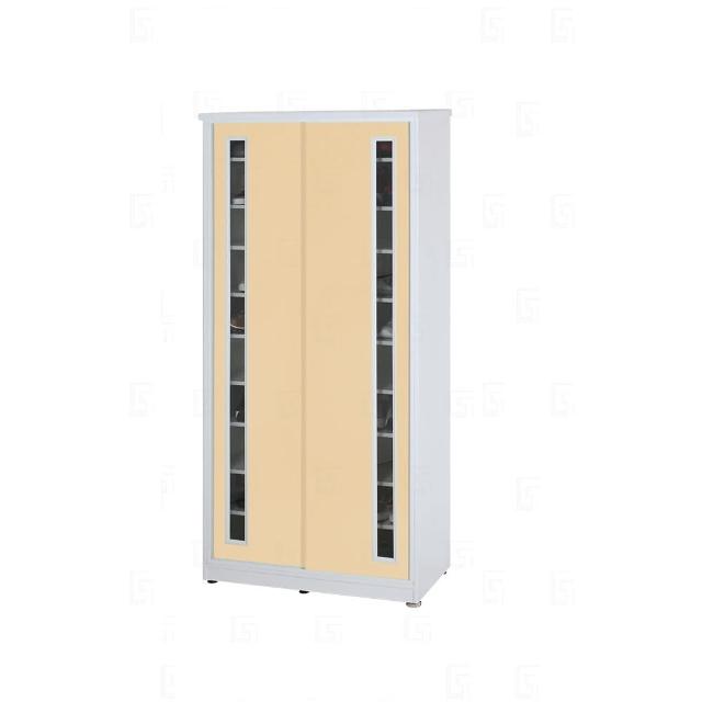 【艾蜜莉的家】2.7尺塑鋼壓克力推門鞋櫃