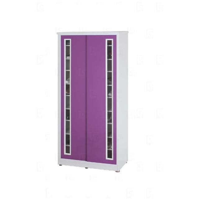 【艾蜜莉的家】2.7尺塑鋼壓克力推門鞋櫃