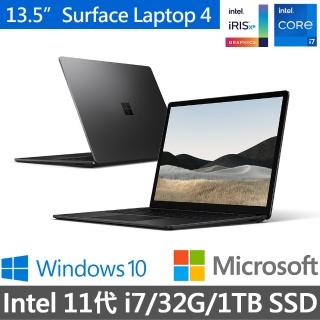 【Microsoft 微軟】Surface Laptop 4 13.5吋輕薄觸控筆電-墨黑(i7-1185G7/32G/1TB SSD/W10/5GB-00018)