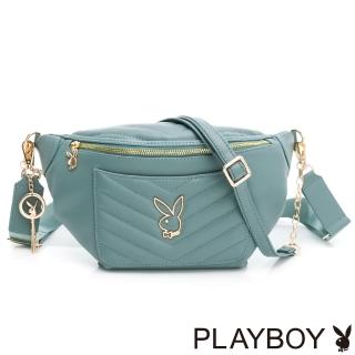 【PLAYBOY】腰包附長短背帶 Diamond系列(綠色)