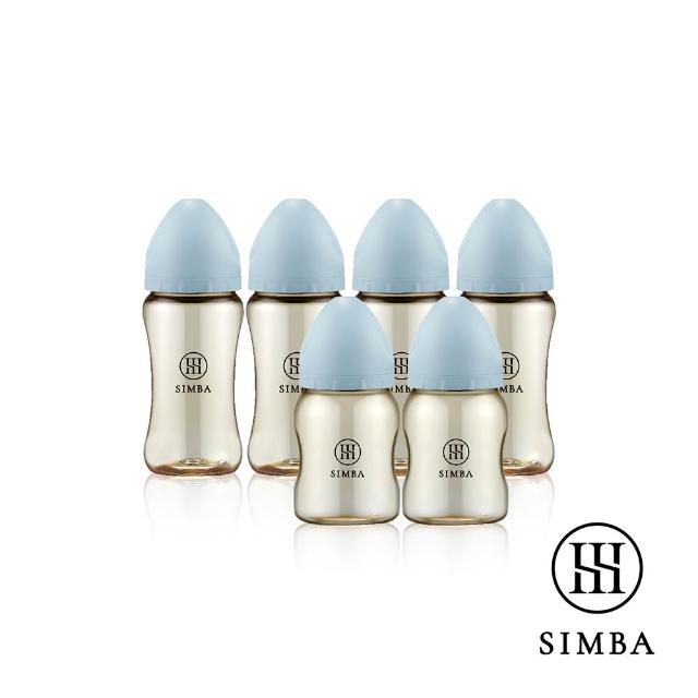 【Simba 小獅王辛巴】新生適用-蘊蜜鉑金PPSU寬口防脹氣奶瓶(4中2小/主導式餵奶專用)