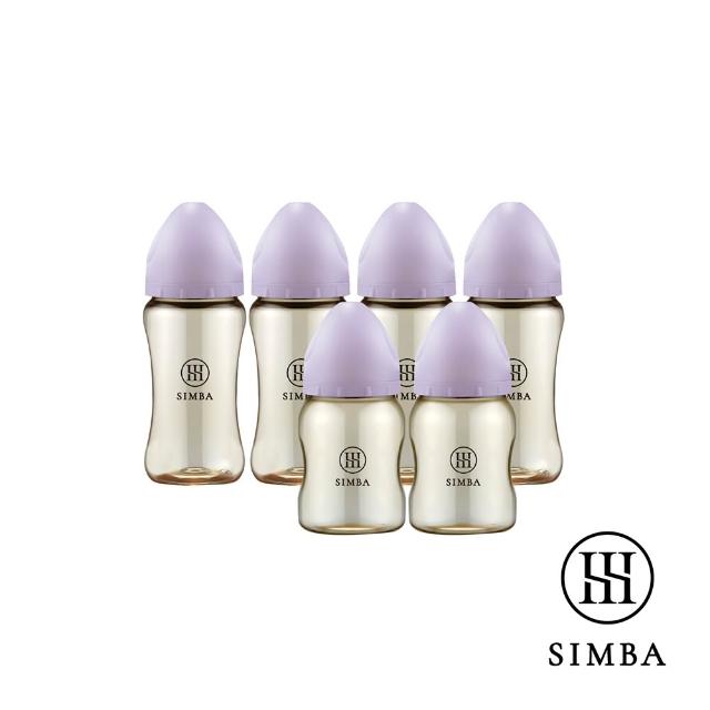 【Simba 小獅王辛巴】新生適用-蘊蜜鉑金PPSU寬口防脹氣奶瓶(4中2小/主導式餵奶專用)