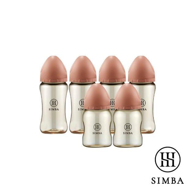 【Simba 小獅王辛巴】新生適用-蘊蜜鉑金PPSU寬口防脹氣奶瓶(4中2小/主導式餵奶專用)