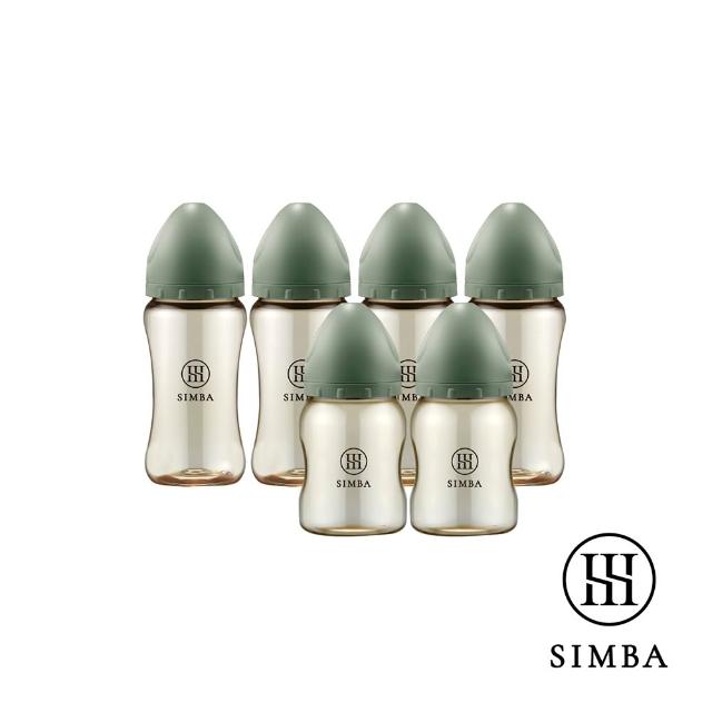 【Simba 小獅王辛巴】新生適用-蘊蜜鉑金PPSU寬口防脹氣奶瓶(4中2小/主導式餵奶專用)