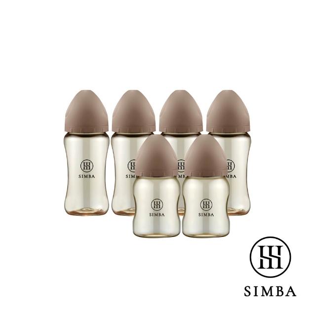 【Simba 小獅王辛巴】新生適用-蘊蜜鉑金PPSU寬口防脹氣奶瓶(4中2小/主導式餵奶專用)
