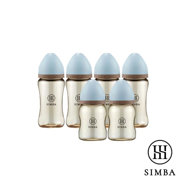 【Simba 小獅王辛巴】新生適用-蘊蜜鉑金PPSU寬口防脹氣奶瓶(4中2小/主導式餵奶專用)