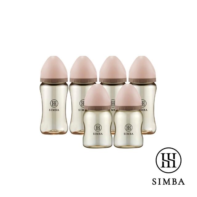 【Simba 小獅王辛巴】新生適用-蘊蜜鉑金PPSU寬口防脹氣奶瓶(4中2小/主導式餵奶專用)