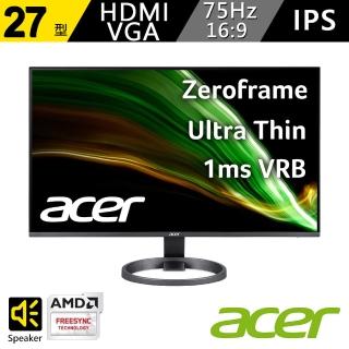 【Acer 宏碁】R272 27 型IPS廣視角螢幕(16:9/AMD FreeSync/75Hz)