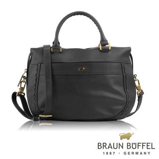 【BRAUN BUFFEL 德國小金牛】台灣總代理 歌雅-Ⅱ 手提包-黑色(BF670-57-BK)