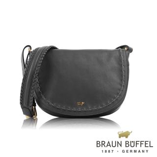 【BRAUN BUFFEL 德國小金牛】台灣總代理 歌雅-Ⅱ 蓋面肩包-黑色(BF670-86-BK)