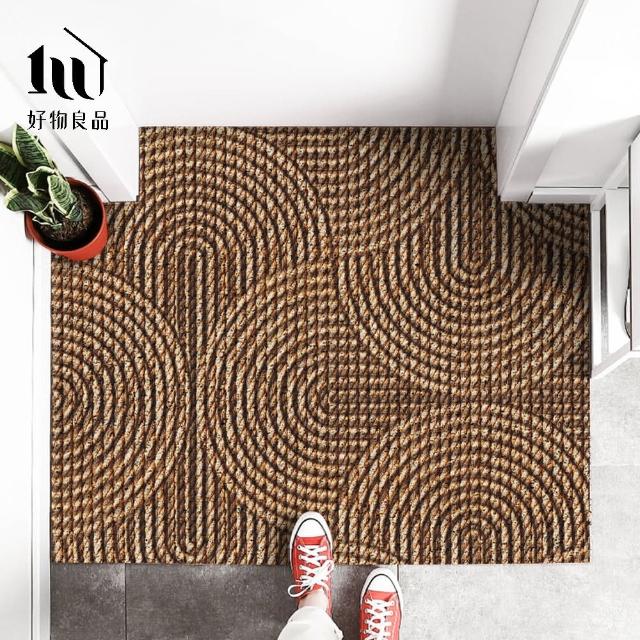 【好物良品】120x120cm_獨家設計藝術系剪裁陽台玄關絲圈刮泥地墊(刮泥墊 腳踏墊 除塵地墊 玄關墊 陽台地墊)