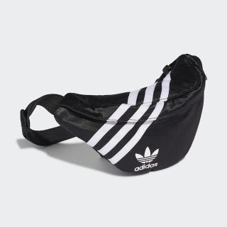 【adidas 愛迪達】WAIST BAG NYLON 尼龍 黑色 三線 側背 斜背 小腰包(GD1649)