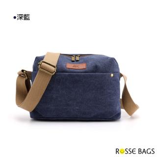 【Rosse Bags】潮流百搭帆布單肩斜背包(現+預  淺藍 / 灰色 / 紫咖 / 深藍)