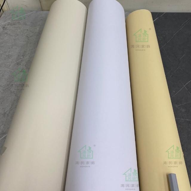【鴻民壁紙】馬卡龍PVC消光防水自黏壁紙(防水 自帶背膠 莫蘭迪色牆 一撕即貼)