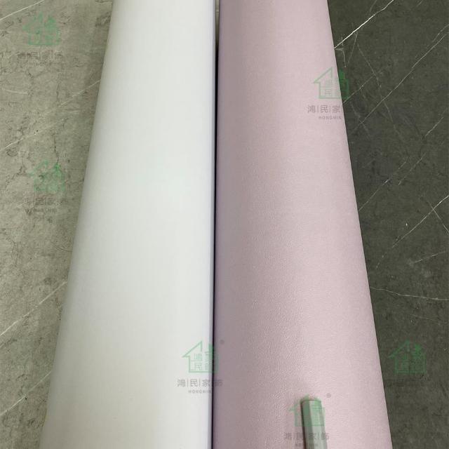 【鴻民壁紙】馬卡龍PVC消光防水自黏壁紙(防水 自帶背膠 莫蘭迪色牆 一撕即貼)