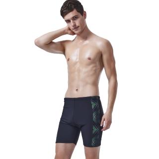 【聖手牌】側邊格紋紋飾中長五分男泳褲(泳褲)