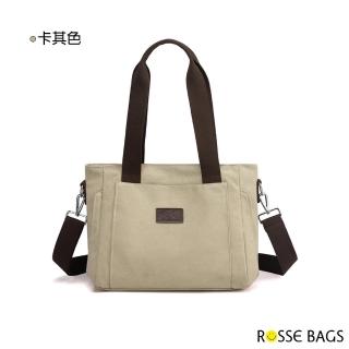 【Rosse Bags】休閒旅行帆布大容量托特包(現+預  卡其色 / 灰色 / 咖啡色 / 紫咖色 / 黑色)